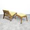 Mid-Century Oak Hunting Chair with Stool by Heinz Heger, 1950s, Set of 2 7