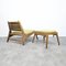 Mid-Century Oak Hunting Chair with Stool by Heinz Heger, 1950s, Set of 2 3