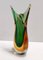 Green and Orange Sommerso Murano Glass Vase attributed to Flavio Poli, Italy, 1950s 5