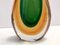 Jarrón Sommerso de cristal de Murano verde y naranja atribuido a Flavio Poli, Italia, años 50, Imagen 7