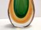 Vase Sommerso en Verre de Murano Vert et Orange attribué à Flavio Poli, Italie, 1950s 7