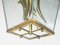 Italienische Mid-Century Hängelampe aus facettiertem Glas & Messing im Stil von G. Ulrich, 1940er 10