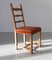 Vintage Brutalist Danish Ladder Back Oak Dining Chair by Henning Kjærnulf, 1960s 15
