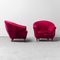 Purple Red Velvet Lounge Chairs, 1950s, Set of 2 3