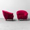 Purple Red Velvet Lounge Chairs, 1950s, Set of 2, Image 3