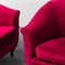 Purple Red Velvet Lounge Chairs, 1950s, Set of 2 8