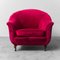 Purple Red Velvet Lounge Chairs, 1950s, Set of 2, Image 1