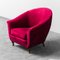 Purple Red Velvet Lounge Chairs, 1950s, Set of 2, Image 2