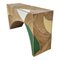 Bamboo and Colorful Glass Console Table, Image 4