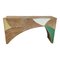 Bamboo and Colorful Glass Console Table, Image 1