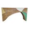 Bamboo and Colorful Glass Console Table 6