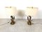 Bronze Flower Table Lamps, 1970s, Set of 2 1