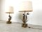 Bronze Flower Table Lamps, 1970s, Set of 2 8