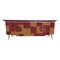 Credenza with 4 Doors in Bordeaux Red Glass and Mirror 1