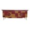 Credenza with 4 Doors in Bordeaux Red Glass and Mirror 4