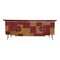 Credenza with 4 Doors in Bordeaux Red Glass and Mirror, Image 4