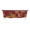 Credenza with 4 Doors in Bordeaux Red Glass and Mirror 6