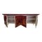 Credenza with 4 Doors in Bordeaux Red Glass and Mirror, Image 9