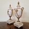 Louis XVI Style White Marble and Gilt Bronze Vases, 19th Century, Set of 2, Image 4