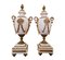 Vases Style Louis XVI en Marbre Blanc et Bronze Doré, 19ème Siècle, Set de 2 1