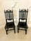 Victorian Carved Ebonised Oak Side Chairs, 1860s, Set of 2 1