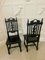 Victorian Carved Ebonised Oak Side Chairs, 1860s, Set of 2 3
