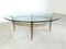 Vintage Golden Metal and Oval Glass Coffee Table, 1970s 1