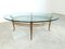 Vintage Golden Metal and Oval Glass Coffee Table, 1970s, Image 1