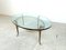 Vintage Golden Metal and Oval Glass Coffee Table, 1970s 8