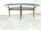 Vintage Golden Metal and Oval Glass Coffee Table, 1970s 9