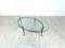 Vintage Golden Metal and Oval Glass Coffee Table, 1970s 3