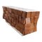 Sideboard aus Nussbaumholz und Carrara White Marmor 4