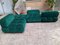 Camaleonda Modular Sofa in Emerald Green Corduroy by Mario Bellini for B&B Italia, 1960s, Set of 4, Image 9