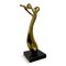 Brass Sculpture of Musician on Marble Base, 1980s 1