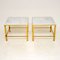 Tables d'Appoint Vintage en Marbre et en Laiton, 1970s, Set de 2 2