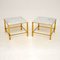 Vintage Marble and Brass Side Tables, 1970s, Set of 2, Image 1