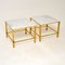 Tables d'Appoint Vintage en Marbre et en Laiton, 1970s, Set de 2 3