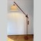 Lampadaire Counter Balance Scandinave en Teck avec Abat-Jour en Soie 3