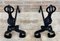 19th Century French Wrought Iron Andirons, Set of 2 9