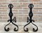 19th Century French Wrought Iron Andirons, Set of 2 1
