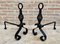 19th Century French Wrought Iron Andirons, Set of 2 2