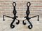 19th Century French Wrought Iron Andirons, Set of 2, Image 2