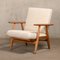 GE240 Sigar Lounge Chair in Oak and Pierre Frey Fabric by Hans J. Wegner for Getama, 1960s, Image 3