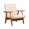 GE240 Sigar Lounge Chair in Oak and Pierre Frey Fabric by Hans J. Wegner for Getama, 1960s, Image 1