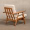 GE240 Sigar Lounge Chair in Oak and Pierre Frey Fabric by Hans J. Wegner for Getama, 1960s, Image 7
