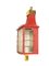 Mid-Century Italian Red Metal and Glass Sconce, 1950s, Image 5