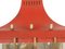 Mid-Century Italian Red Metal and Glass Sconce, 1950s, Image 4