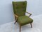Mid-Century Armchair with Moss Green Upholstery, Image 9