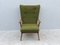 Mid-Century Armchair with Moss Green Upholstery 10