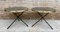 Mid-Century Italian Side Tables in Brass and Iron with Marble Tops, 1960s, Set of 2 1